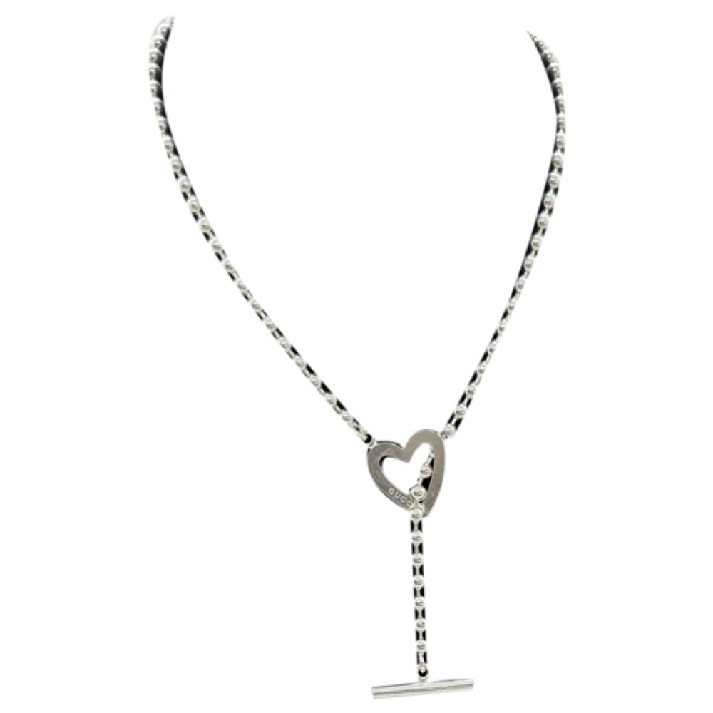 Authentic GUCCI Vintage Heart Necklace 925 SILVER